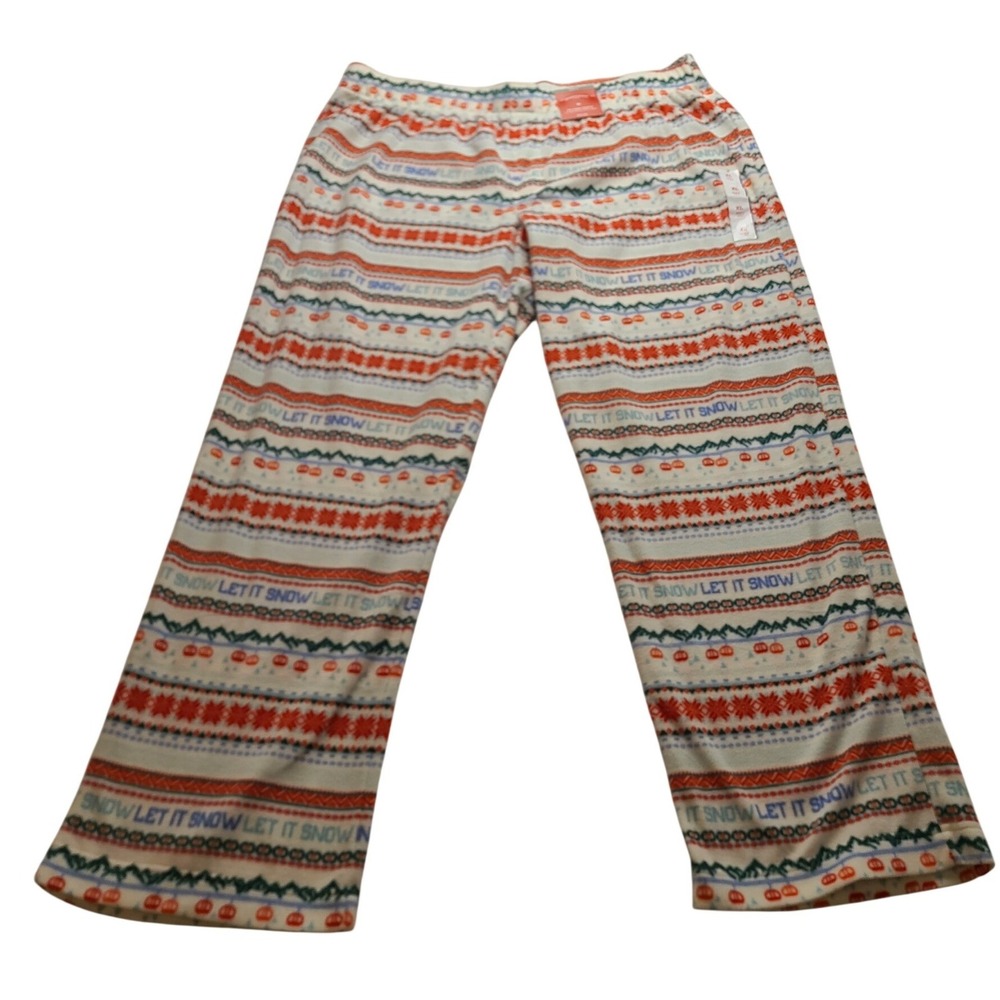 Wondershop Men's XL Pajama Pants Cream Fair Isle Let It Snow Fleece New NWT
